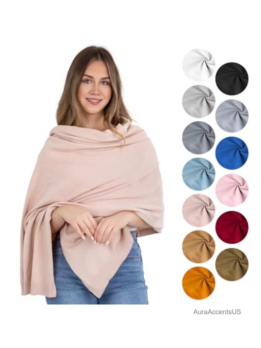 Oversized Cotton Shawl Wrap for Women – Travel Scarf & Shoulder Stole